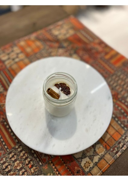 Özel Tasarım Kavanoz Tarçın Dekoratif Mum lik El Yapımı