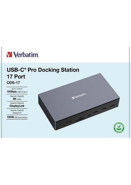 Verbatım 32172 - Usb-C Docking Station 17 Port Cds-17