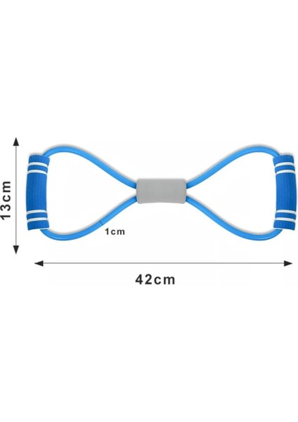 BK Commerce Mavi Pilates Direnç Lastiği Ipi Vücut Şekillendirici Kelebek Direnç Lastiği Güç Lastiği 1 Adet