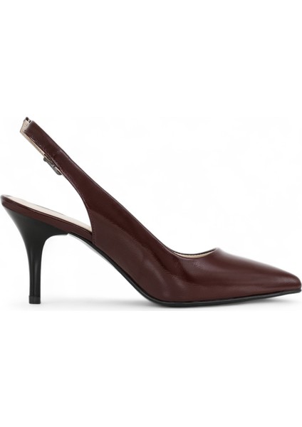 Hakiki Deri Stiletto Sandalet Topuklu Ayakkabı Bordo RUGAN - 7,5 Cm İnce Topuk Sivri Burun - El İşçiliği Premium Deri GRS049-BD fiyatları