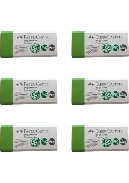Faber Castell Doğa Dostu Küçük Silgi Dust Free Pvc Free 6 Lı 187354 fiyatları
