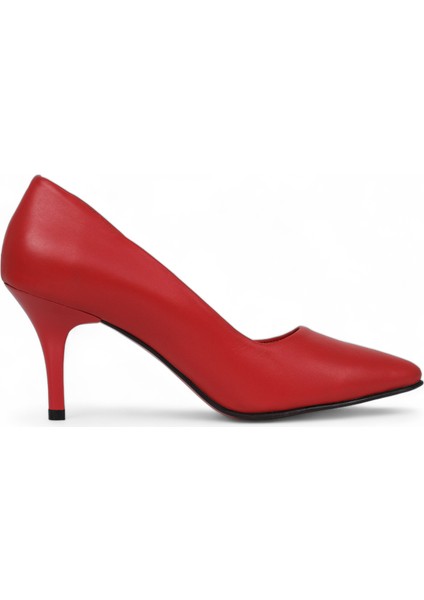 Hakiki Deri Stiletto Topuklu Kırmızı - 7,5 Cm İnce Topuk Sivri Burun - El İşçiliği Premium Konfor Yumuşak Deri GRS028-KZ fiyatları