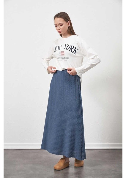 Pliseli Etek Indigo fiyatları