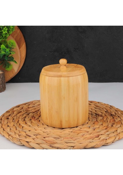 Bambu Kapaklı Kavanoz 1 Adet Küçük Boy
