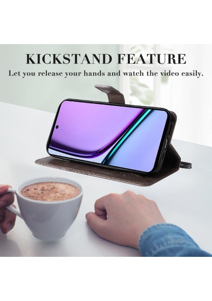Realme C67 4g Flip Kickstand Manyetik Kapak Için Kart Yuvası Standı Ile Kılıf (Yurt Dışından) modelleri