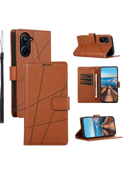 Realme 10 Pro 5g Için Flip Case Darbeye Kickstand Şok Emici Üç (Yurt Dışından)