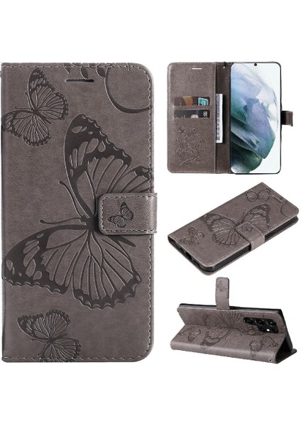 Samsung Galaxy S22 Uitra Flip Kickstand Darbeye Kapak Manyetik (Yurt Dışından)