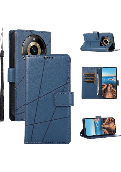 Realme 11 Pro Şok Emici Kickstand Darbeye Üç Için Flip Case (Yurt Dışından)