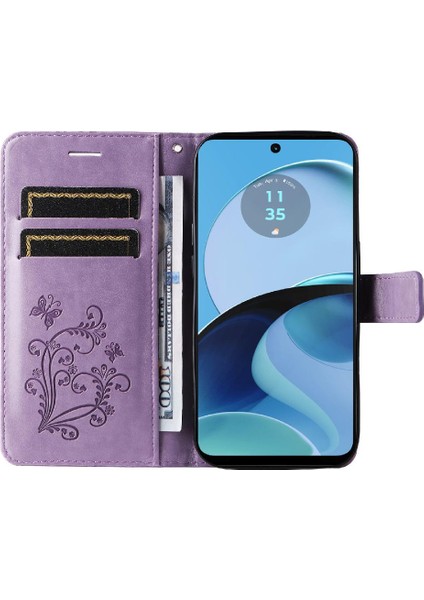 Motorola Moto G14 4g Flip Kickstand Manyetik Kapak Için Kılıf Kart Yuvası ile (Yurt Dışından) indirimleri