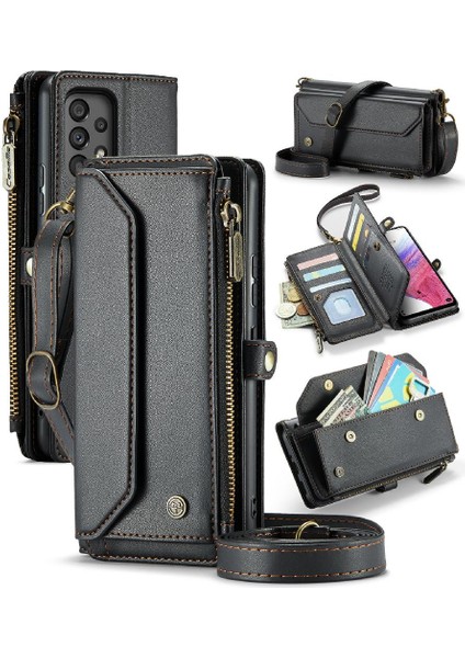 Samsung Galaxy A53 5g Için Crossbody Durumda Rfid Engelleme Kart Tutucu Kılıf (Yurt Dışından)