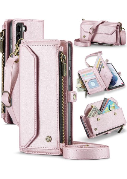 Samsung Galaxy S21 Artı Fermuar Faturaları Yuvası Için Crossbody Durumda Rfid Engelleme (Yurt Dışından)