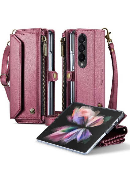 Samsung Galaxy Z Için Crossbody Durumda Kat 3 5g Kılıf Cüzdan Fermuar Faturaları Için (Yurt Dışından)