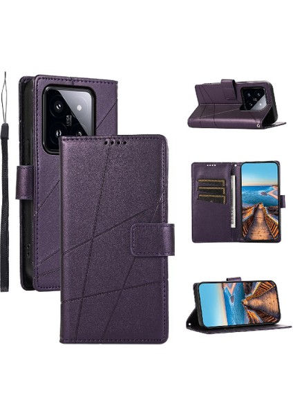 Xiaomi 14 Pro Üç Kart Yuvaları Için Flip Case Kickstand Darbeye Şok (Yurt Dışından)