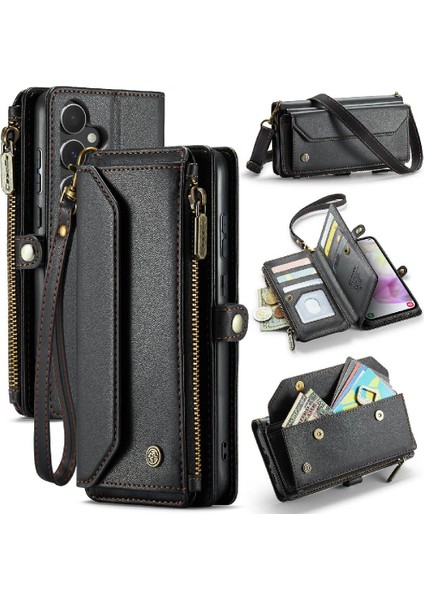 Samsung Galaxy A35 5g Için Crossbody Durumda Rfid Engelleme Fermuar Faturaları Yuvası (Yurt Dışından)