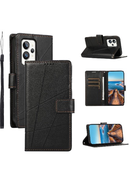 Realme Gt 2 Pro Için Flip Case Darbeye Kickstand Şok Emici Üç (Yurt Dışından)