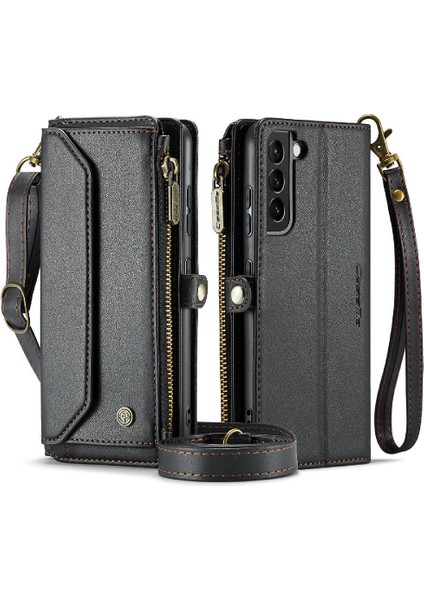 Samsung Galaxy S21 Artı Fermuar Faturaları Yuvası Için Crossbody Durumda Rfid Engelleme (Yurt Dışından)