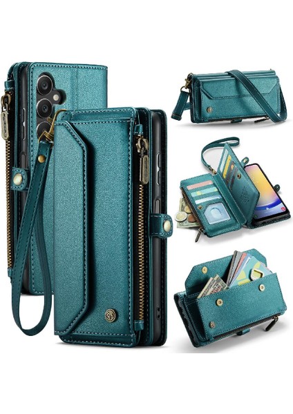 Kadınlar Için Crossbody Kılıf Samsung Galaxy A25 Cüzdan Kılıf Fermuar Faturaları (Yurt Dışından)