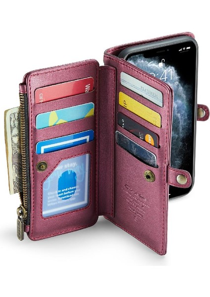 Kadınlar Için Crossbody Kılıf iphone 11 Pro Max Cüzdan Kılıf Fermuar Faturaları (Yurt Dışından)