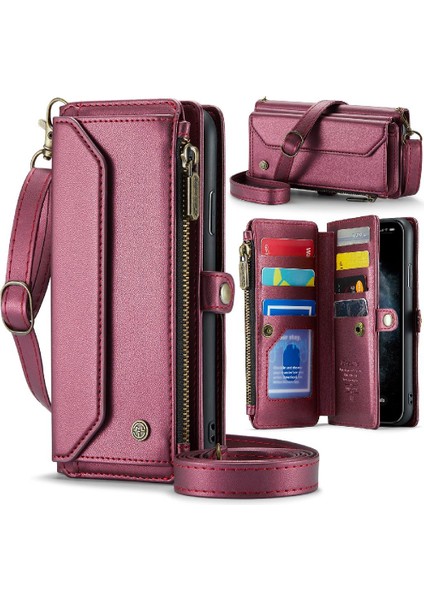 Kadınlar Için Crossbody Kılıf iphone 11 Pro Max Cüzdan Kılıf Fermuar Faturaları (Yurt Dışından)