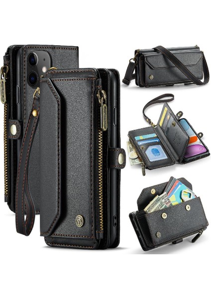 Kadınlar Için Crossbody Durumda iphone 11 Fermuar Faturaları Yuvası Cüzdan Durumda Kart (Yurt Dışından)