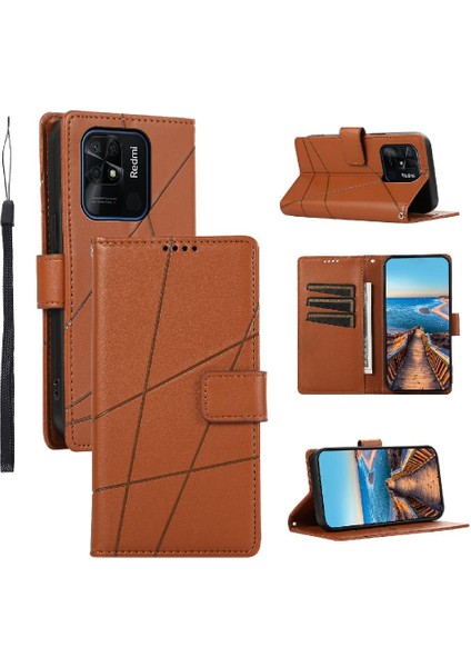 Xiaomi Redmi 10C Şok Emici Kickstand Üç Kart Yuvaları Için Flip Case (Yurt Dışından)