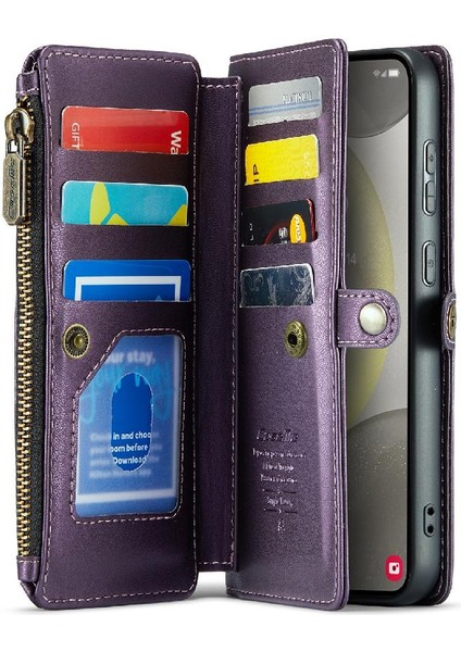 Kadınlar Için Crossbody Durumda Samsung Galaxy S24 Cüzdan Durumda Kart Tutucu (Yurt Dışından)