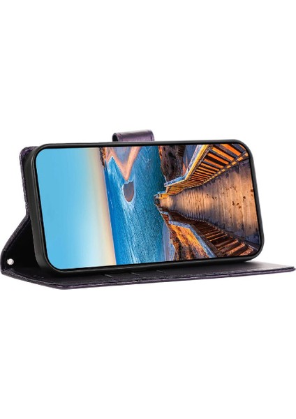 Xiaomi Redmi 12 Için Flip Case Şok Emici Kickstand Darbeye Üç (Yurt Dışından) modelleri