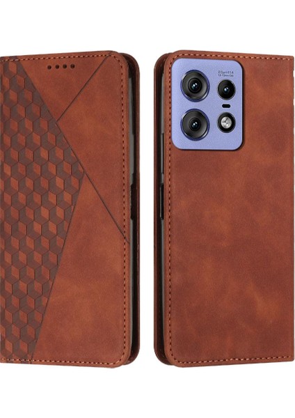 Motorola Moto Kenar 50 Pro Için Kılıf Yan Toka Pu Deri Kart Ekleme (Yurt Dışından)