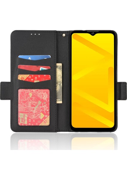 Zte Blade A71 Yan Toka Manyetik Cüzdan Pu Deri Kart Yuvaları (Yurt Dışından)