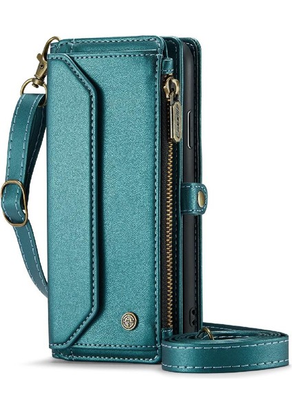 Iphone x Için Crossbody Durumda/xs Durumda Cüzdan Fermuar Faturaları Yuvası Kart Tutucu (Yurt Dışından)