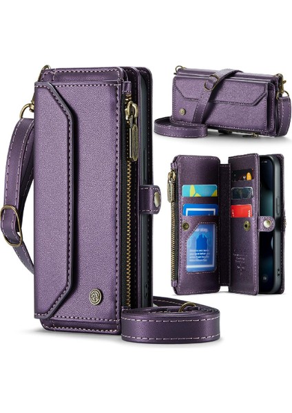 Kadınlar Için iphone 13 Mini Fermuar Faturaları Yuvası Cüzdan Kılıf Için Crossbody Durumda (Yurt Dışından)
