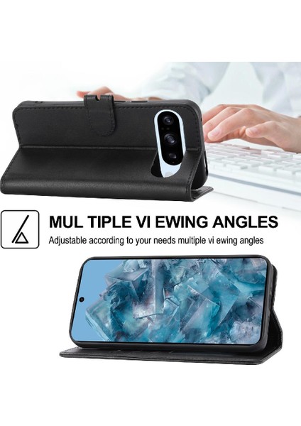 Google Pixel 9 Pro Kickstand Için Cüzdan Kılıf Tüm Yuvarlak Koruma Kartı (Yurt Dışından)