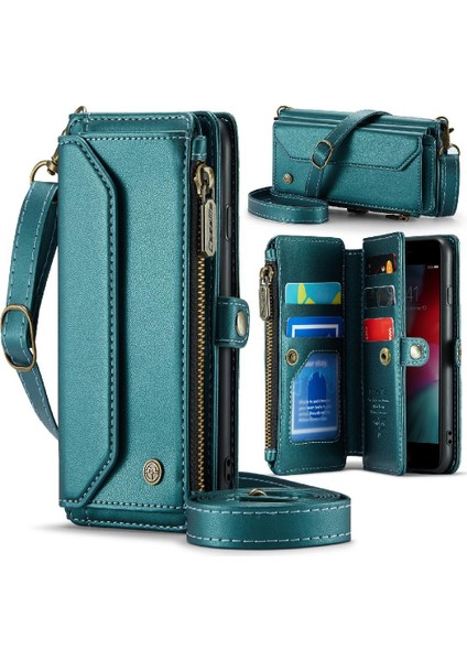 Iphone Se3 Için Crossbody Durumda/kadınlar Için Zipper Fermuar Faturaları Yuvası Cüzdan Kılıf (Yurt Dışından)