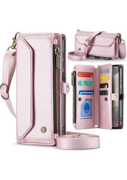 Kadınlar Için Crossbody Durumda Samsung Galaxy S24 Cüzdan Durumda Kart Tutucu (Yurt Dışından)