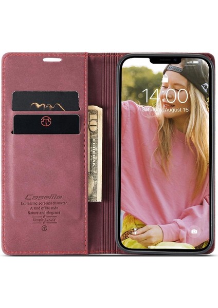 Iphone 13 Için Flip Case Kart Yuvası Kickstand Manyetik Kapatma Vintage (Yurt Dışından) indirimleri