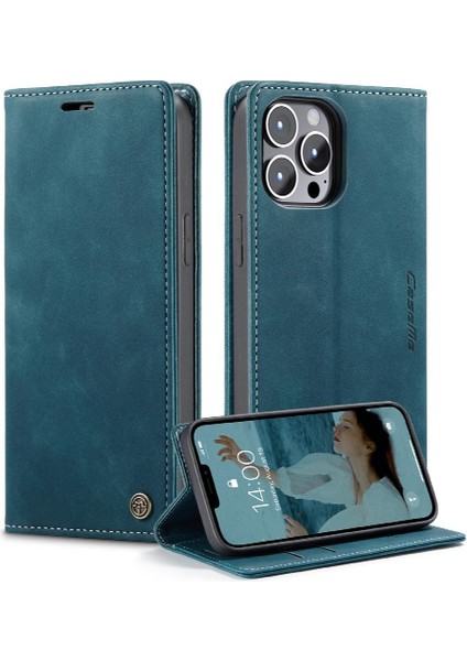 Iphone 13 Için Flip Case Pro Max Durumda Kart Yuvası Kickstand Manyetik Kapatma (Yurt Dışından)