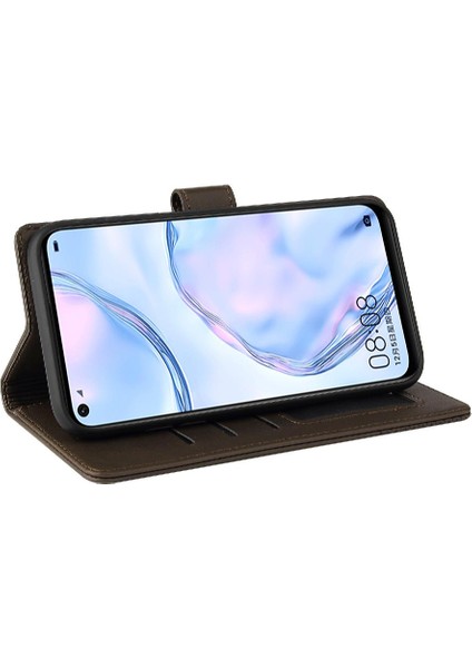 Huawei P40 Lite Darbeye Üç Kart Yuvaları Premium Deri Için Flip Case (Yurt Dışından)