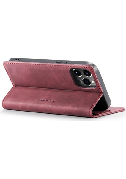 Iphone 14 Için Flip Case Pro Max Vintage Pu Deri Cüzdan Manyetik Kapatma (Yurt Dışından)