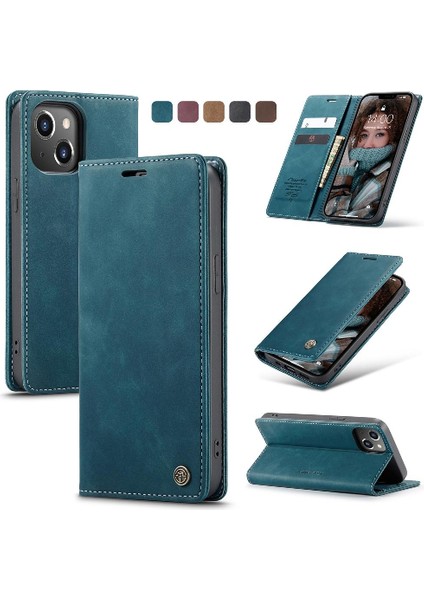 Iphone 13 Için Flip Case Kart Yuvası Kickstand Manyetik Kapatma Vintage (Yurt Dışından) modelleri