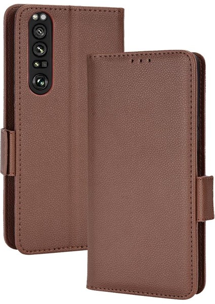 Sony Xperia 1 Iii Kart Yuvaları Için Kılıf Tutucu Cüzdan Pu Deri Manyetik (Yurt Dışından)