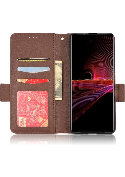 Sony Xperia 1 Iii Kart Yuvaları Için Kılıf Tutucu Cüzdan Pu Deri Manyetik (Yurt Dışından)