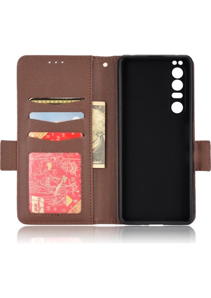 Sony Xperia 1 Iii Kart Yuvaları Için Kılıf Tutucu Cüzdan Pu Deri Manyetik (Yurt Dışından)