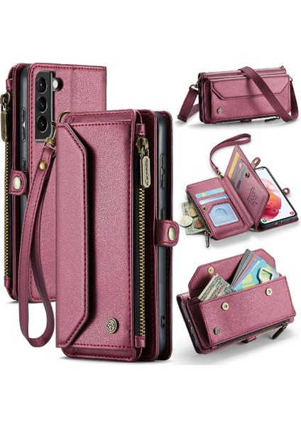 Kadınlar Için Crossbody Durumda Samsung Galaxy S21 Cüzdan Durumda Kart Tutucu (Yurt Dışından)