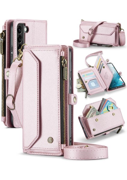Samsung Galaxy S22 Artı Kılıf Için Crossbody Durumda Cüzdan Fermuar Faturaları Yuvası (Yurt Dışından)