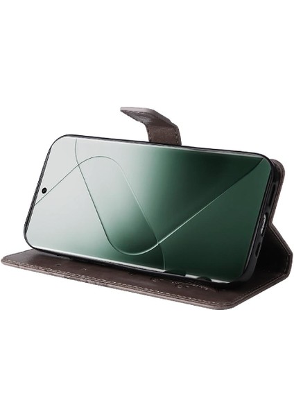 Xiaomi 14 Pro Flip Kickstand Için Kılıf Kart Yuvası Standı ile Pu Deri (Yurt Dışından) modelleri