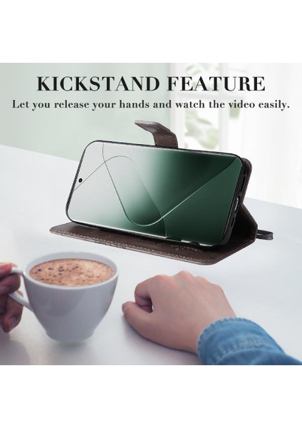 Xiaomi 14 Pro Flip Kickstand Için Kılıf Kart Yuvası Standı ile Pu Deri (Yurt Dışından) indirimleri