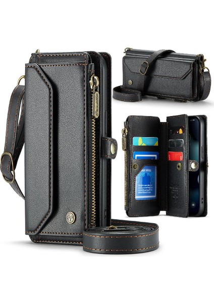 Kadınlar Için iphone 13 Mini Fermuar Faturaları Yuvası Cüzdan Kılıf Için Crossbody Durumda (Yurt Dışından)