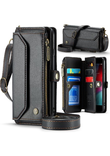 Kadınlar Için Crossbody Durumda iphone 6/6s Cüzdan Durumda Fermuar Faturaları Yuvası (Yurt Dışından)