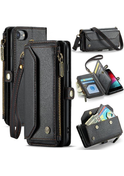 Kadınlar Için Crossbody Durumda iphone 6/6s Cüzdan Durumda Fermuar Faturaları Yuvası (Yurt Dışından)