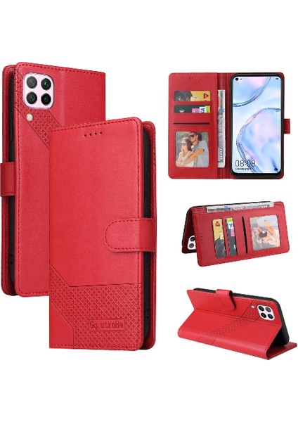 Huawei P40 Lite Darbeye Üç Kart Yuvaları Premium Deri Için Flip Case (Yurt Dışından)